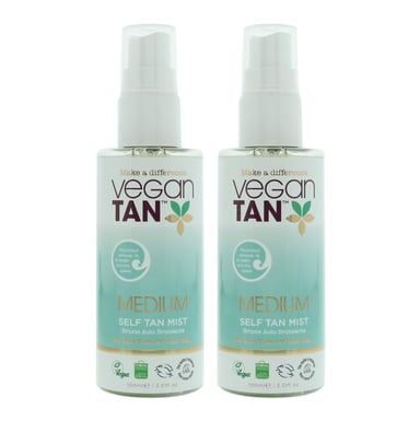 Vegan Tan Medium Self Tan Mist 100ml x 2
