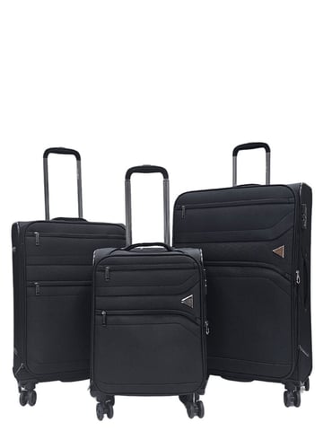 Leichte schwarze 8-Rollen-Gepäckkoffer im 3er-Set