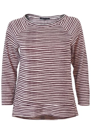 Wavy Striped Boat Neck Top