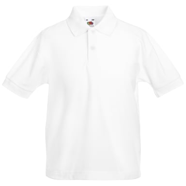 Fruit of the Loom - Poloshirt für Kinder kurzärmlig (Weiß)