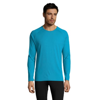 SOLS - T-Shirt für Herren - Sport Langärmlig (Aquablau)