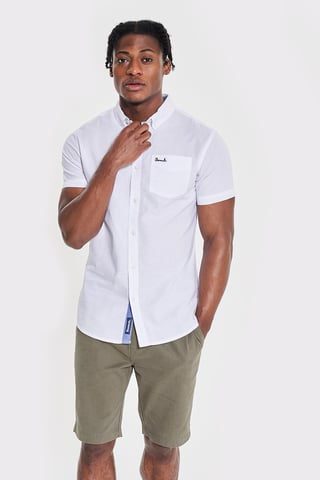 White 'Bowdon' Short Sleeve Cotton Shirt
