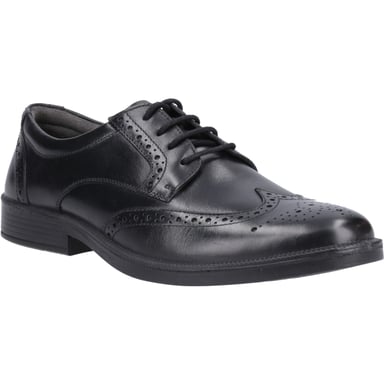 Hush Puppies Nolan Leder Herren Schwarz Brogues Schuhe
