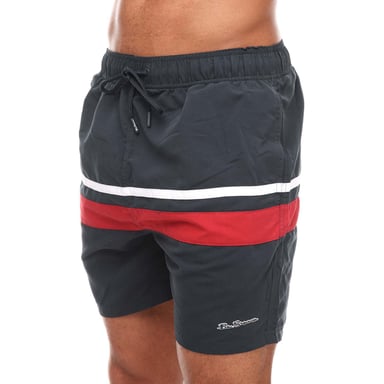 Short bain Vilanculas Ben Sherman Pour Homme en Bleu Marine Rouge Blanc