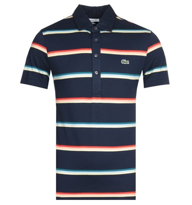 Lacoste Stripe Navy MC Homme Polo Shirt