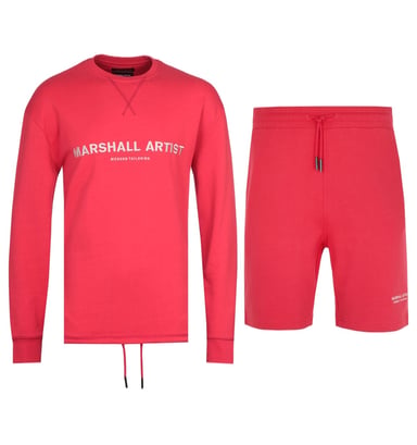 Marshall Artist Non Anth Sweatshirt & Shorts Red Tracksuit
