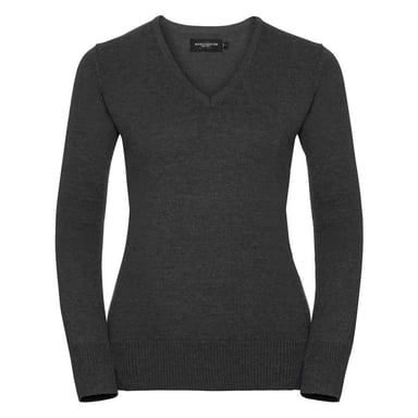 Russell Collection - Sweatshirt V-Ausschnitt für Damen (Holzkohle)