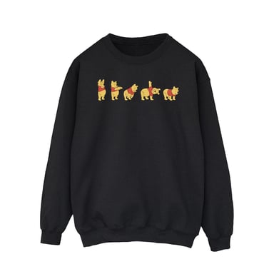 Disney Herren Winnie The Pooh Stretching Sweatshirt (schwarz)