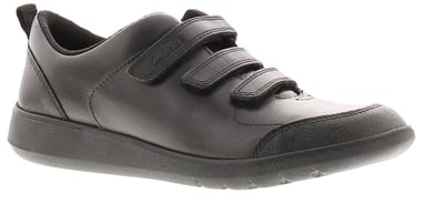 Clarks Boys School Shoes Trainers Scape Sky Leather Lace Up black
