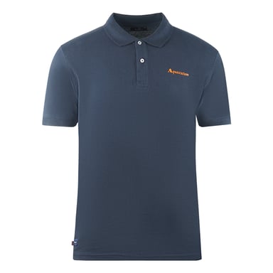 Aquascutum Markenlogo Einfarbig Marineblaues Poloshirt