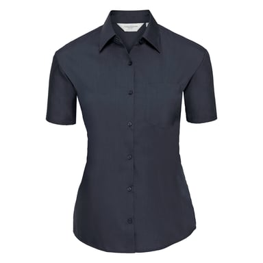 Russell Collection - "Classic" Hemd Pflegeleicht für Damen kurzärmlig (Dunkelblau)