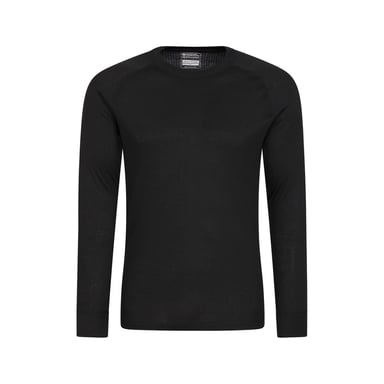 Mountain Warehouse Herren Talus Rundhalsausschnitt Langarm Thermal Top (Schwarz)