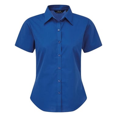 Premier Damen Kurzarm Popeline Bluse / Arbeitshemd (Königsblau)