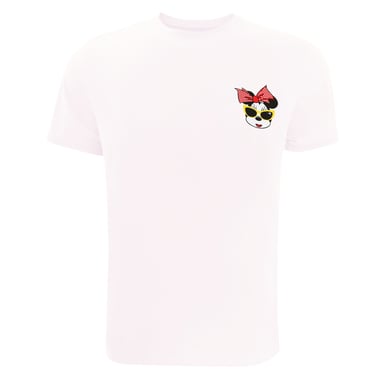 Disney Damen/Damen Zeitloses Minnie Mouse T-Shirt in Übergröße (Weiß/Schwarz/Pink)