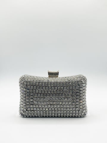 Silver Diamante Clutch Bag