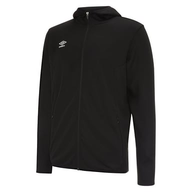 Umbro Herren Pro Fleece-Kapuzenpullover mit durchgehendem Reißverschluss (Schwarz/Weiß)