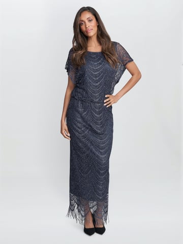 Arleen Long Blouson Fringe Hem Dress