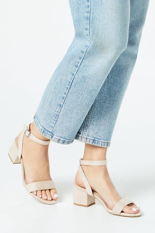 Wide Fit Tommi Barely There Mid Block Heel Sandals