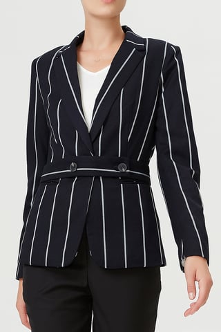 Dünn gestreifter taillierter Blazer
