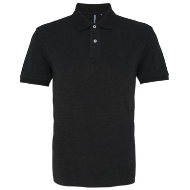 Asquith & Fox Mens Plain Kurzarm-Poloshirt (Black Heather)