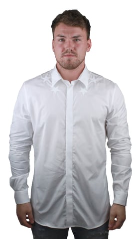 Givenchy BM601C1Y39 100 Herren Weißes Hemd