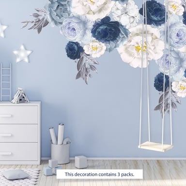 Elegant Oversized Peonies Self Adhesive DIY Wall Stickers, Kitchen, Bathroom, Living room, Self-adhesive, Decal, Decoration, Flower