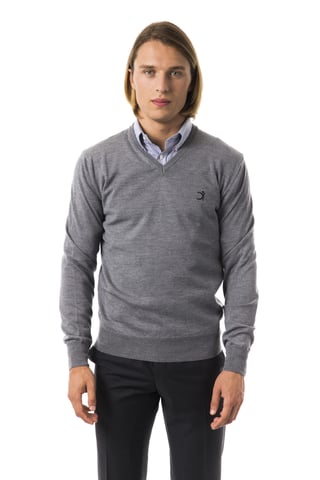 Pull Gri pour homme Uominitaliani