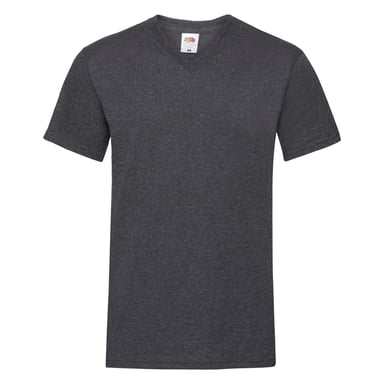 Fruit Of The Loom Valueweight T-shirt für Männer mit V-Ausschnitt, kurzärmlig (Dunkelgrau meliert)