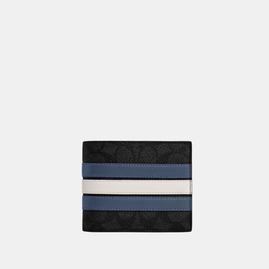 3 in 1 Wallet in Pieced Signature Varsity Stripe