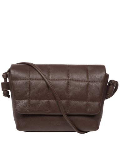 'Zoey' Hot Fudge Nappa Leather Cross Body Bag