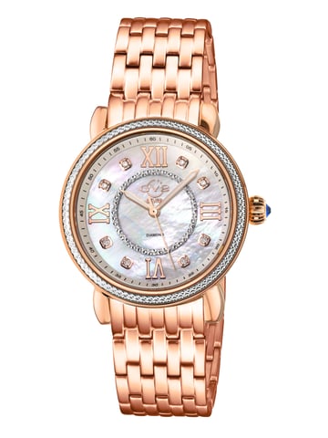GV2 Womens Swiss Quartz Diamonds Marsala Armbanduhr