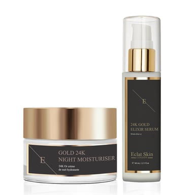 Sérum Elixir Anti-Rides Or 24K + Hydratant de Nuit Anti-Rides Or 24K