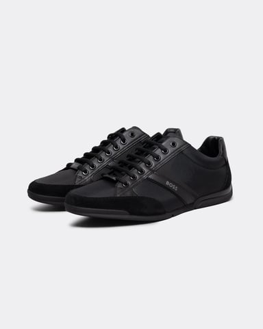 BOSS Orange Saturn Mens Low Profile Mixed Material Trainers With Suede and Faux Leather