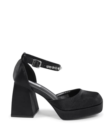 V Italia Damen Knöchelriemenpumps Schwarz J010 Nero