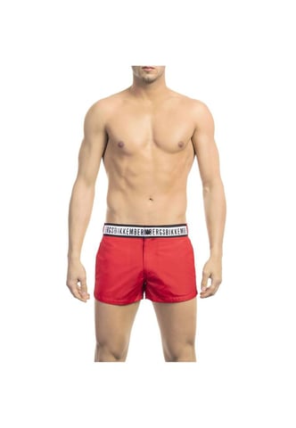 Badeshorts aus Polyamid mit schwarz-weissem Aufdruck