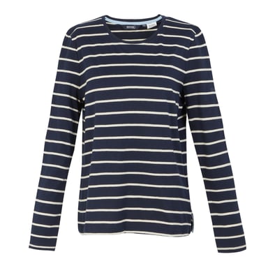 Regatta - "Federica II" T-Shirt für Damen Langärmlig (Marineblau/Helles Vanillegelb)