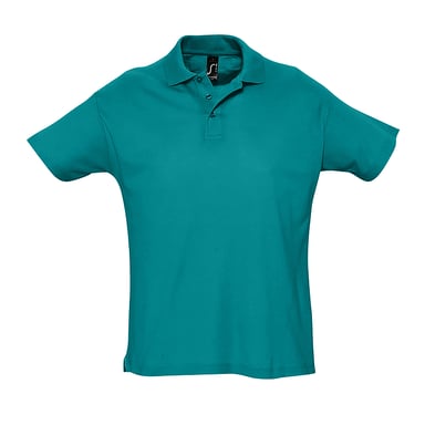 SOLS Herren Sommer II Pique Kurzarm-Poloshirt (Duck Blue)