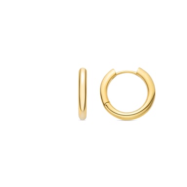 Luxenter Kuye-Ohrring mit glänzendem Zirkonia aus 18 Karat Gelbgold