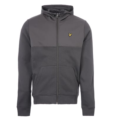 Lyle Scott Softshell Jersey Grauer Kapuzenpullover mit Reissverschluss
