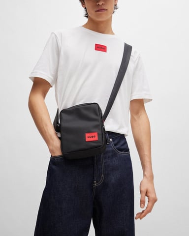 HUGO Ethon 2.0N Mens Reporter Bag with Red Logo Patch