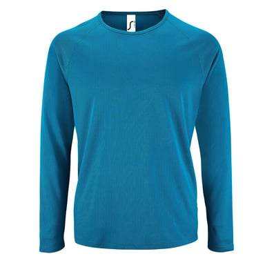 SOLS Mens Sporty Langarm Performance T-Shirt (Aqua)