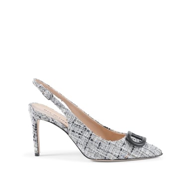 Slinky Boucle Slingback - Schwarz