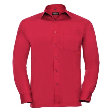 Russell Collection Herren Langarmhemd (Klassisches Rot)