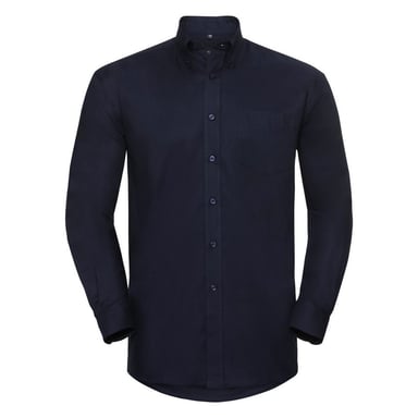 Russell Collection Herren-Langarmhemd aus pflegeleichtem Oxford (Bright Navy)