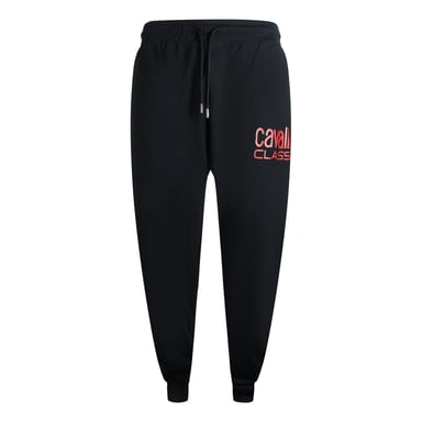 Cavalli Class Bold Red Logo Schwarze Jogginghose