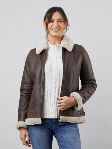 Cartmel Sheepskin Jacket in Chocolate Brown