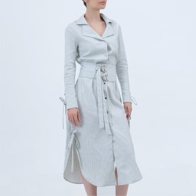 Langes Schneiderhemdkleid