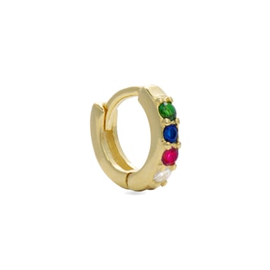 Luxenter Ohrringe, Zule 925 Sterling Silber und mehrfarbige Zirkonias in 18 Karat Gelbgold