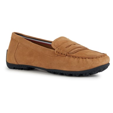Geox D Kosmopolis Wildleder Damen Kamel Mokassins Schuhe