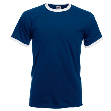 Fruit Of The Loom Herren Ringer T-Shirt (Marineblau/Weiß)